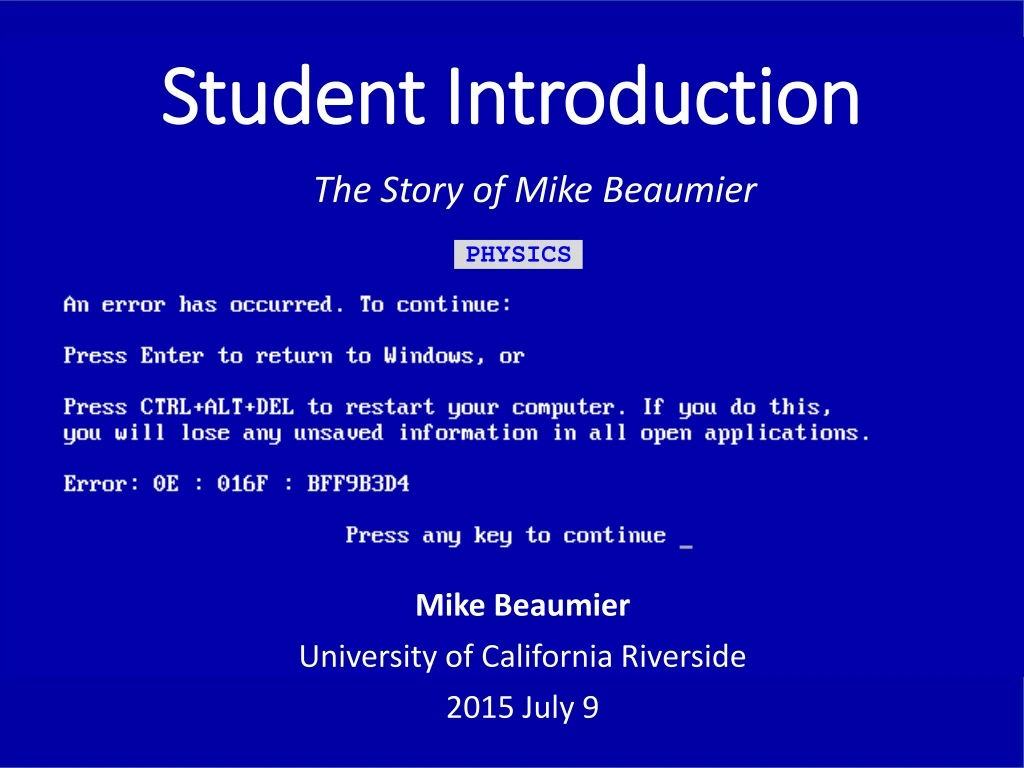 student introduction