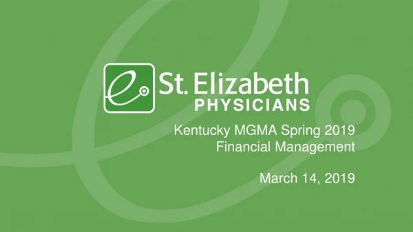 Kentucky MGMA Spring 2019 Financial Management