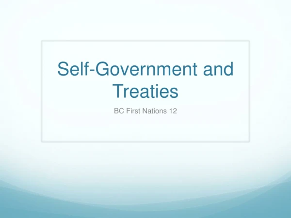 Self-Government and Treaties