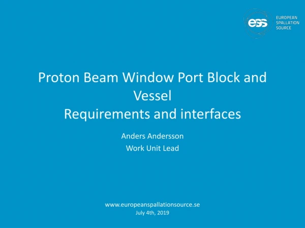 Proton Beam Window Port Block and Vessel Requirements and interfaces