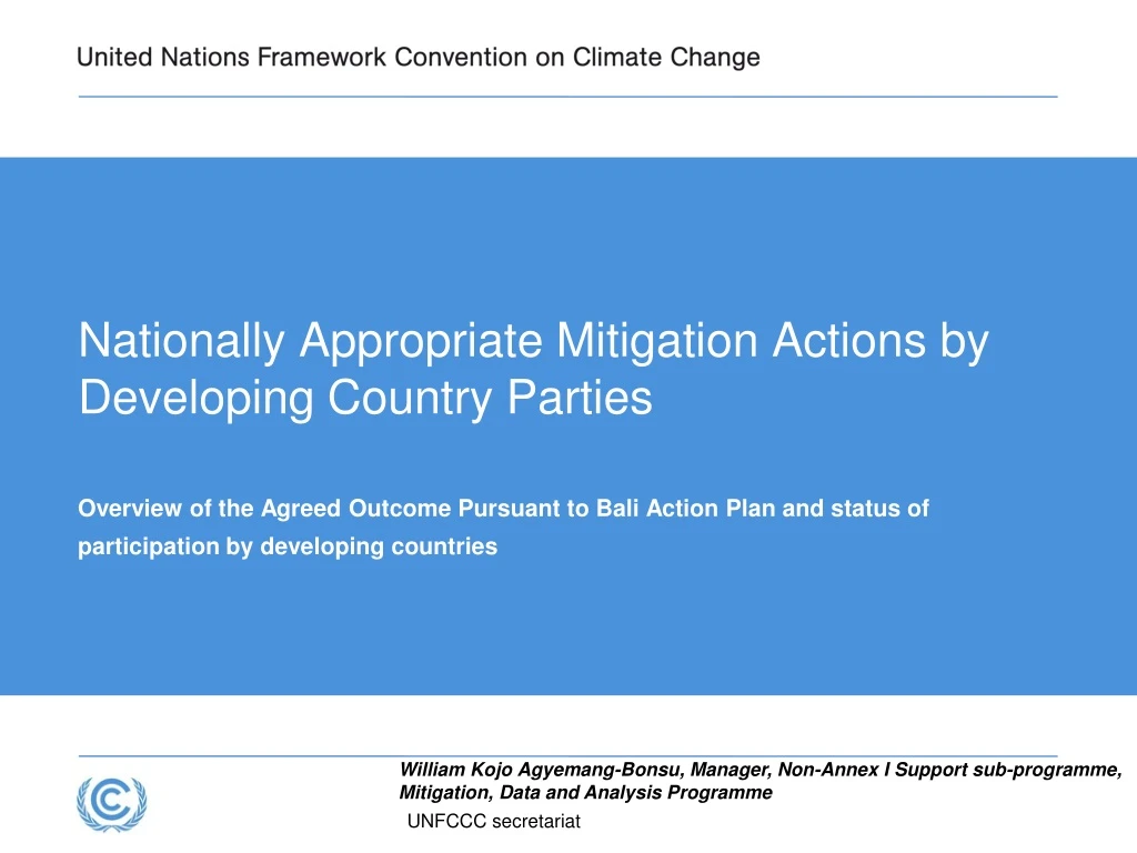 nationally appropriate mitigation actions by developing country parties