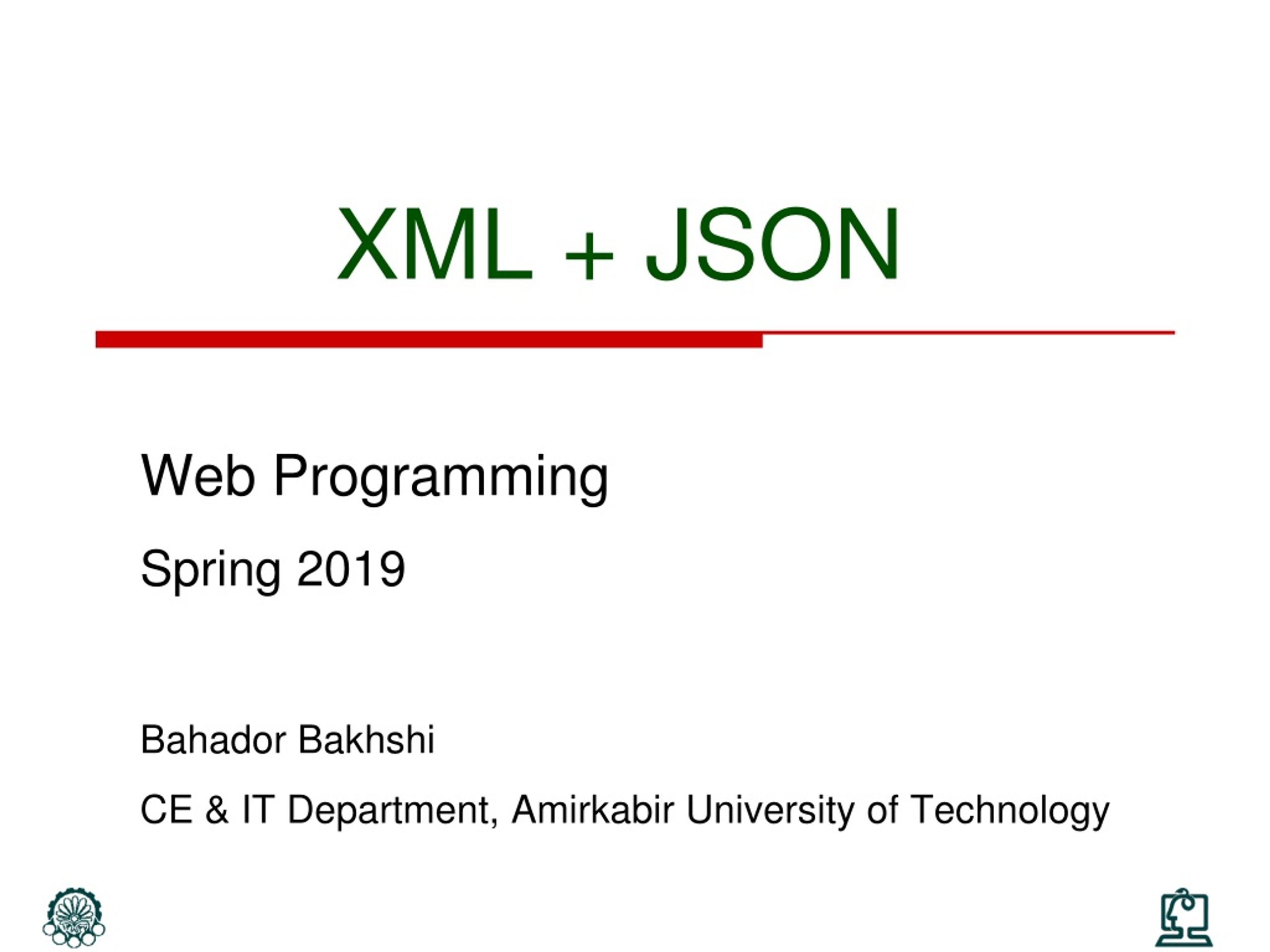 XML + JSON - slide 1