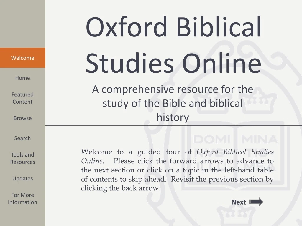 oxford biblical studies online