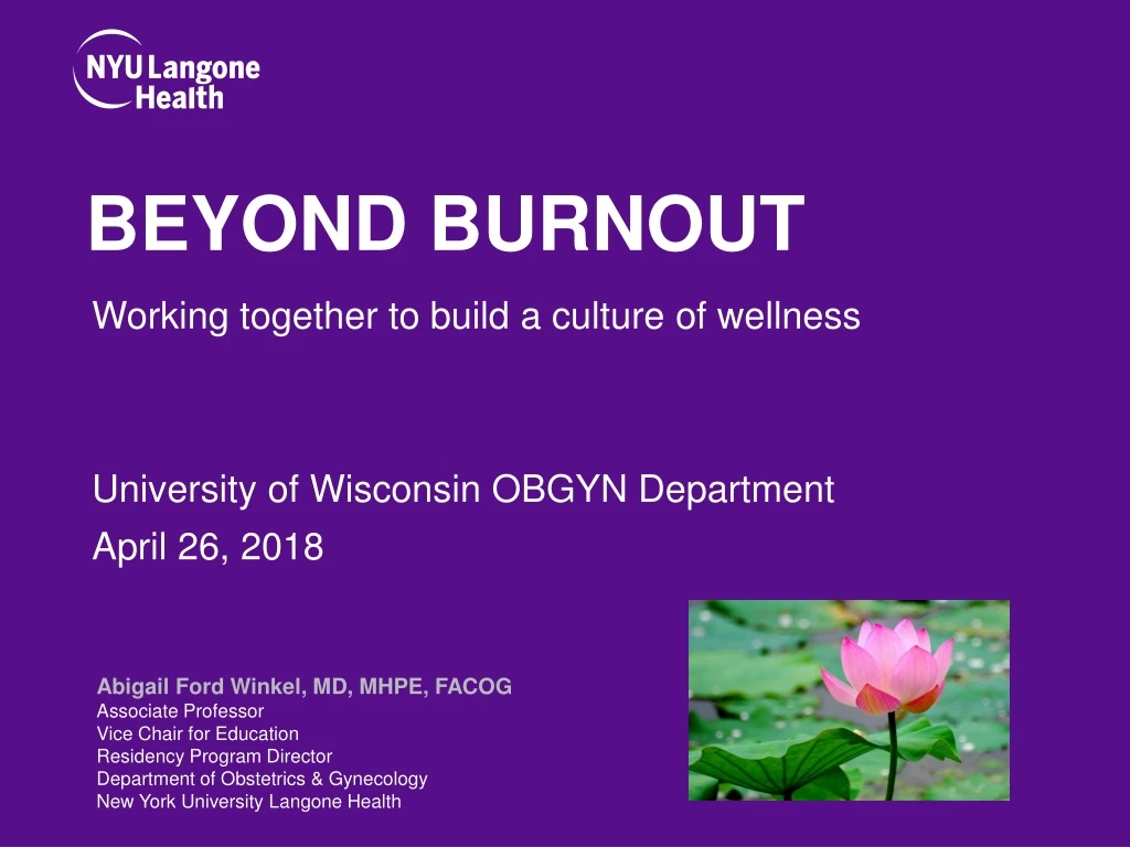 beyond burnout