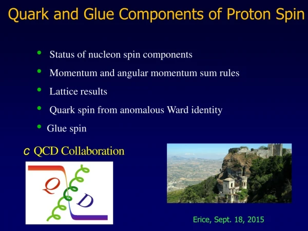 Quark and Glue Components of Proton Spin