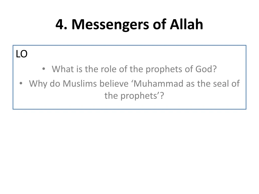 4 messengers of allah