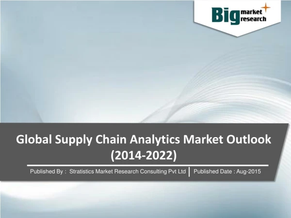 Global Supply Chain Analytics Market Outlook (2014-2022 )