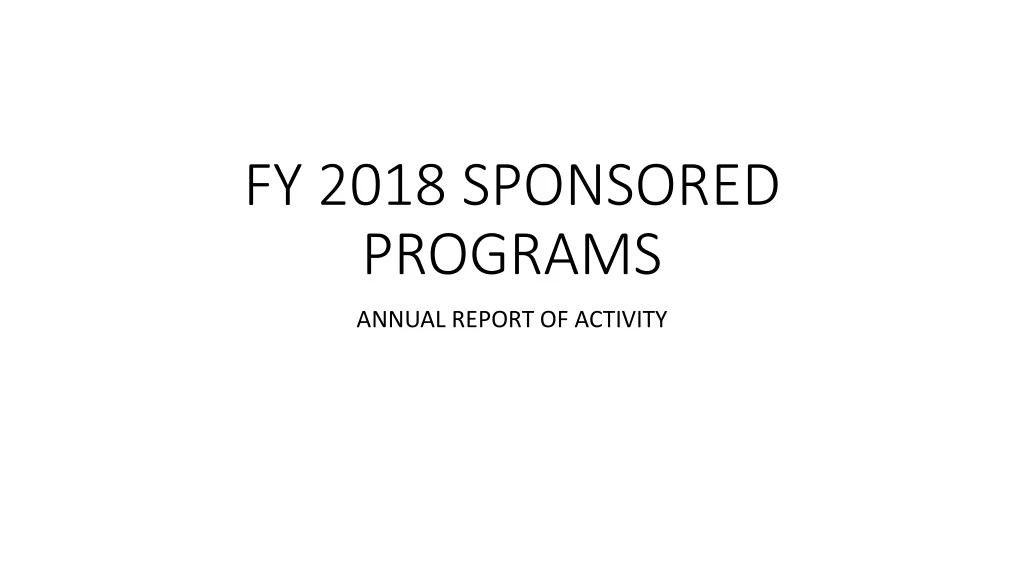 fy 2018 sponsored programs