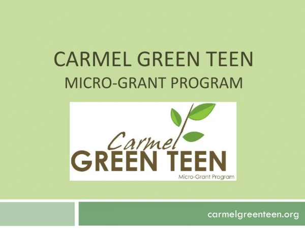 Carmel Green Teen Micro-Grant Program