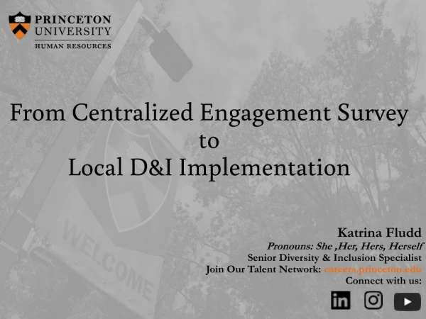 From Centralized Engagement Survey to Local D&amp;I Implementation