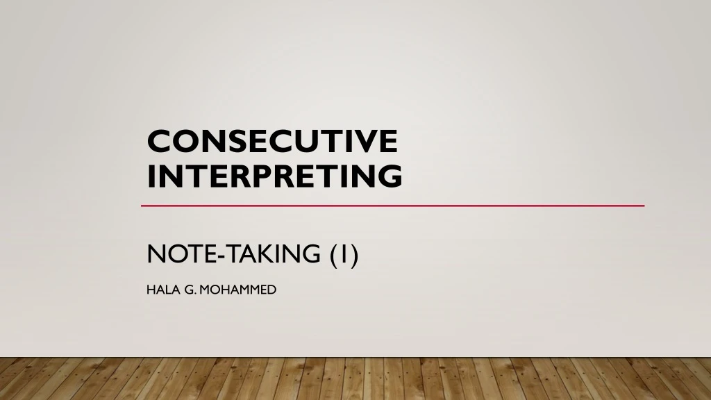 consecutive interpreting