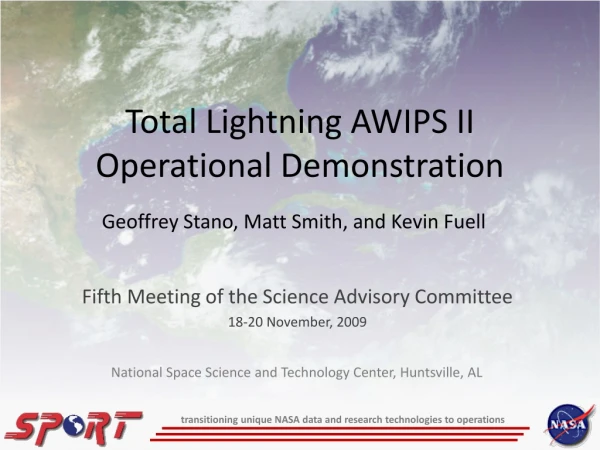 Total Lightning AWIPS II Operational Demonstration