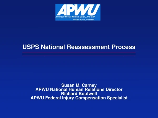 USPS National Reassessment Process