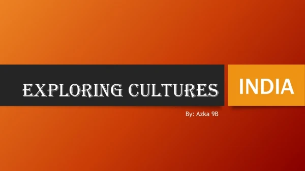 Exploring Cultures