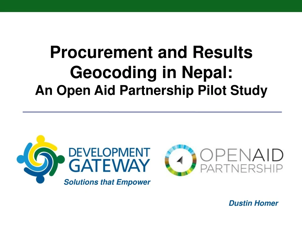 procurement and results geocoding in nepal