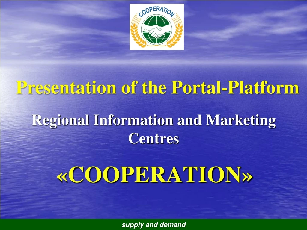 regional information and marketing centres