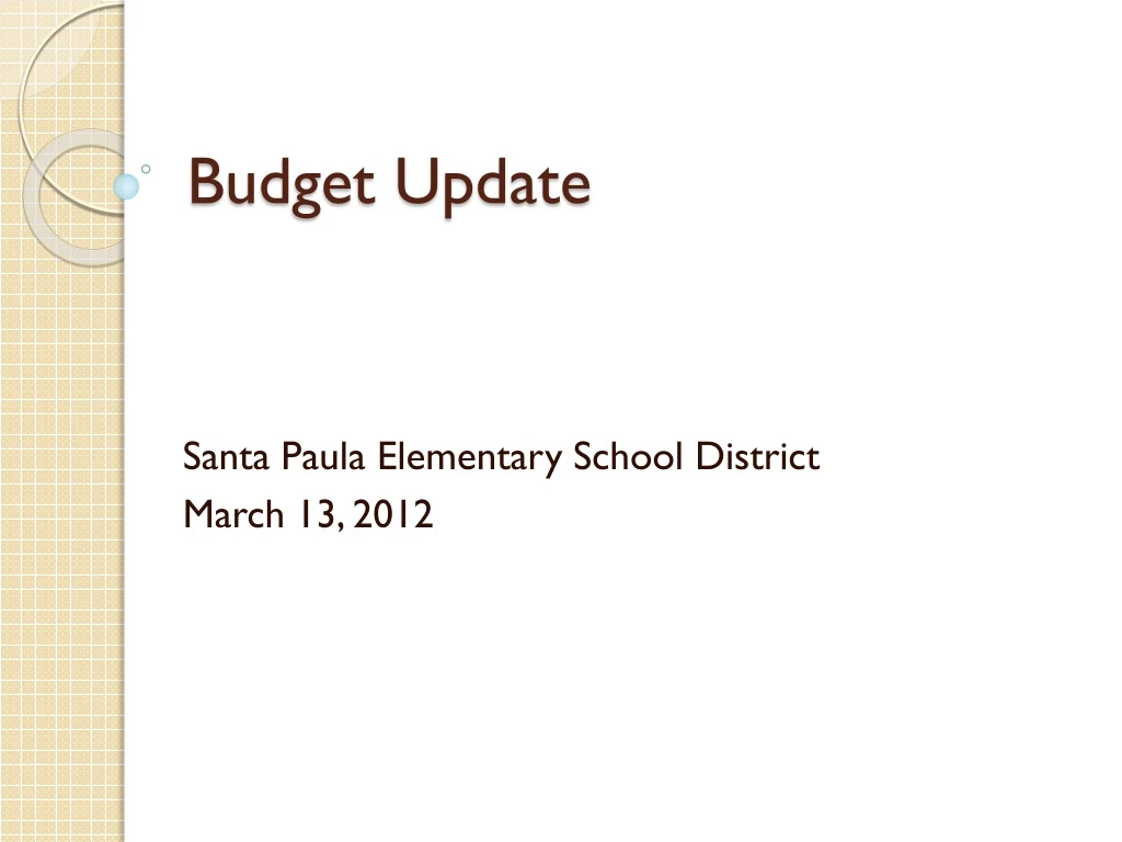 budget update