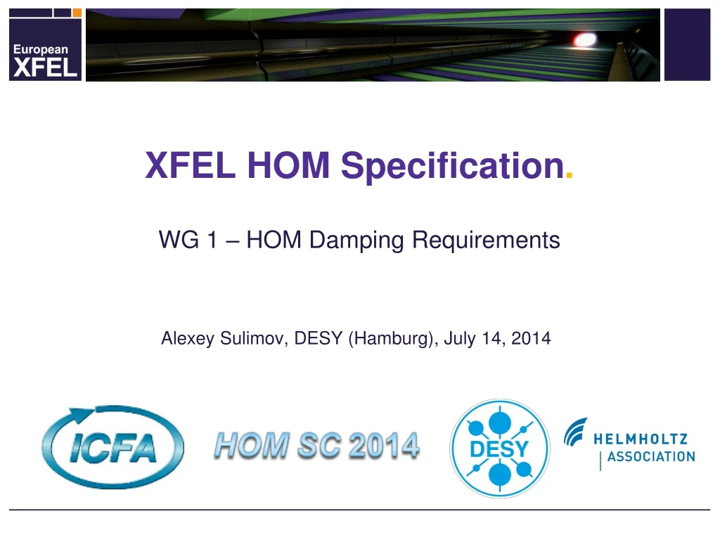 xfel hom specification wg 1 hom damping requirements