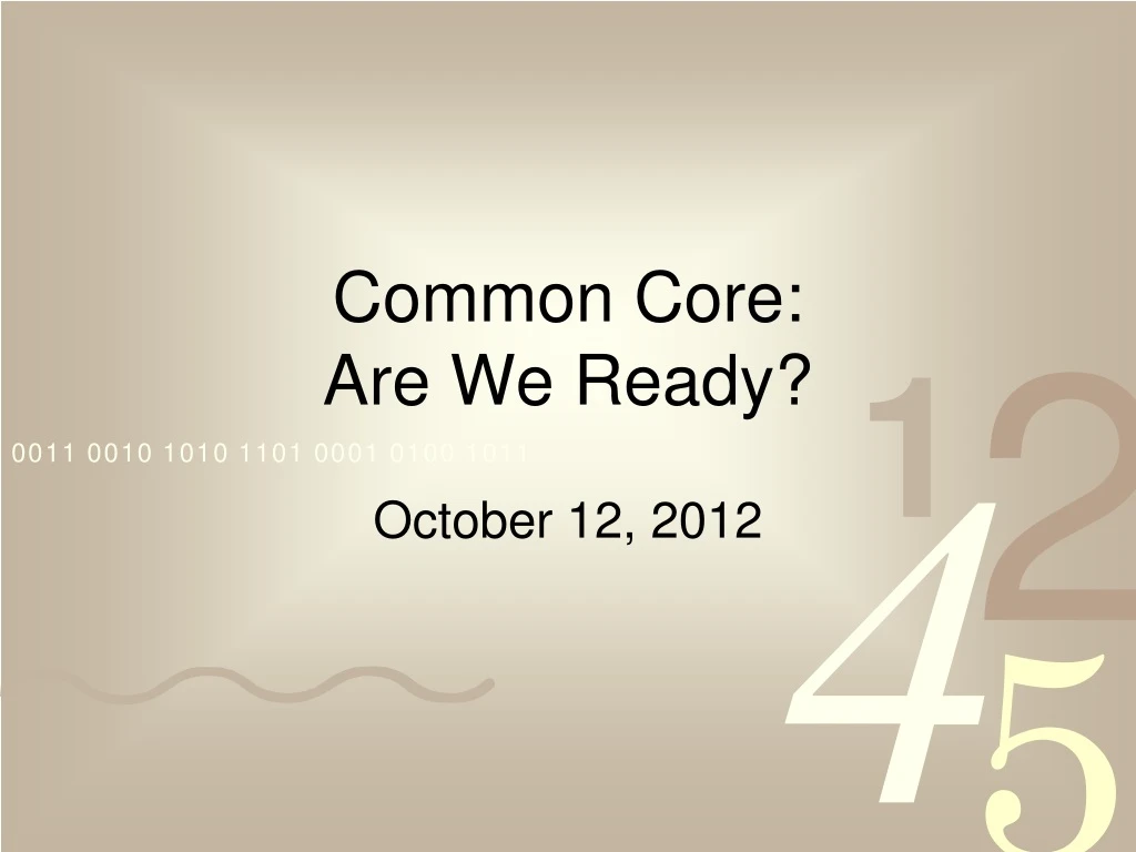 common core are we ready