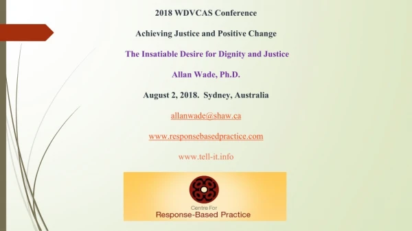 2018 WDVCAS Conference Achieving Justice and Positive Change