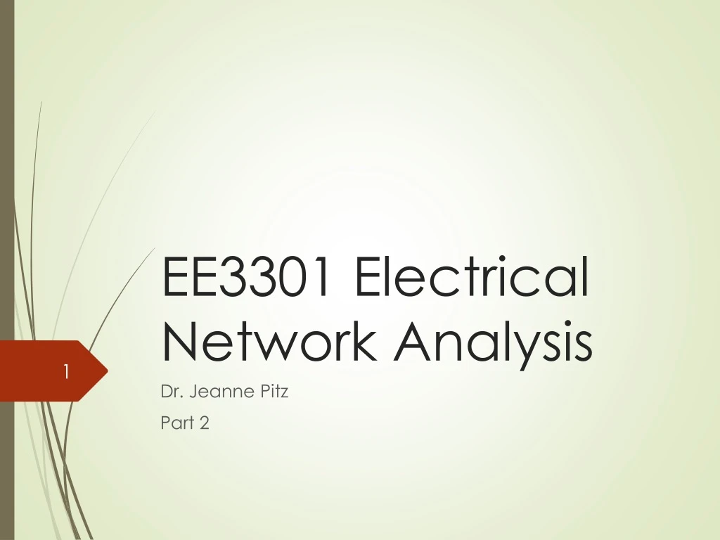 PPT EE3301 Electrical Network Analysis PowerPoint Presentation Free 