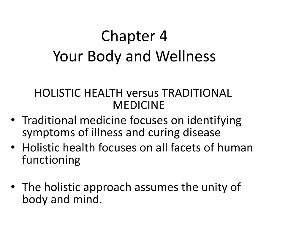 chapter 4 your body and wellness