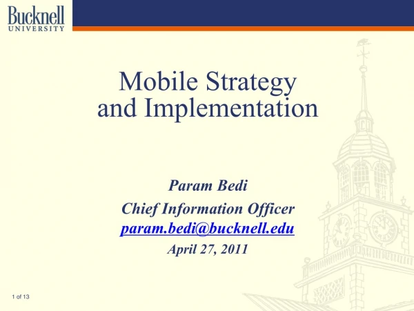 Mobile Strategy and Implementation