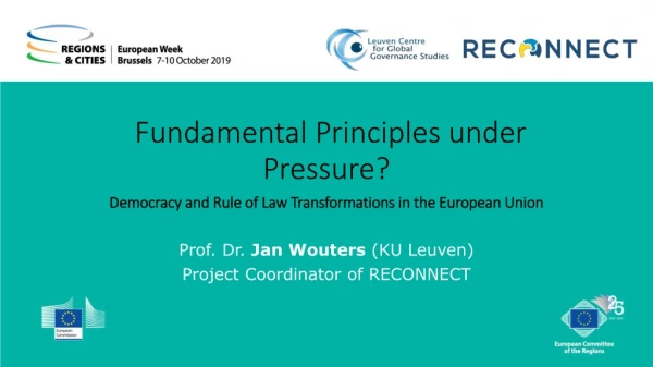Prof. Dr. Jan Wouters (KU Leuven) Project Coordinator of RECONNECT
