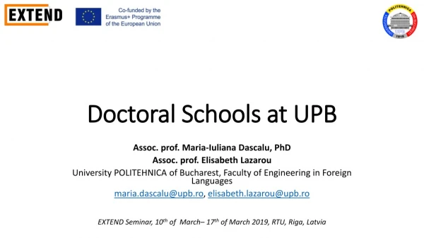Doctoral Schools at UPB
