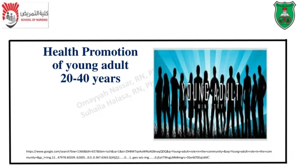 Health Promotion of young adult 20-40 years