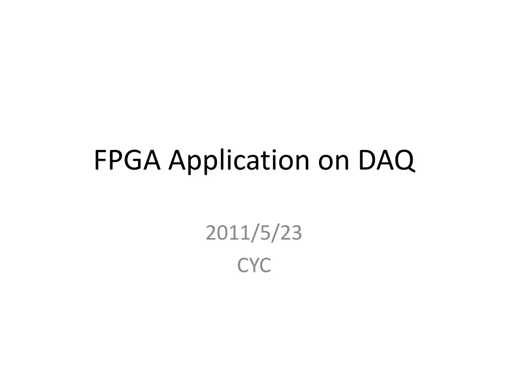 fpga application on daq