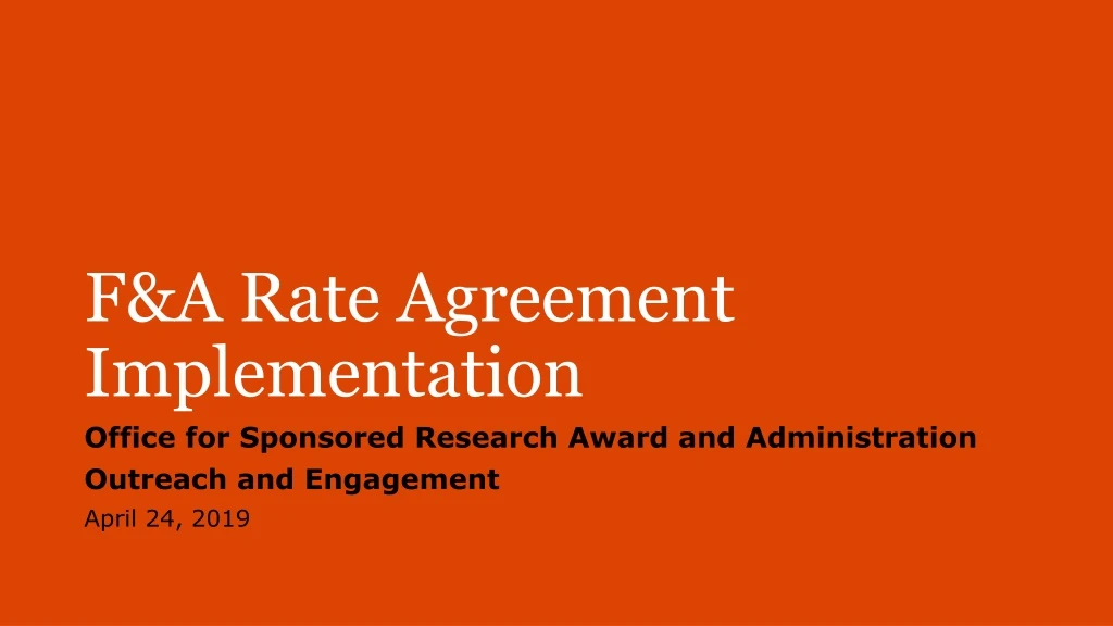 f a rate agreement implementation