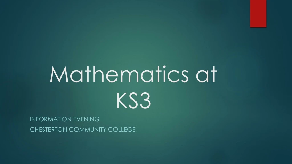 mathematics at ks3