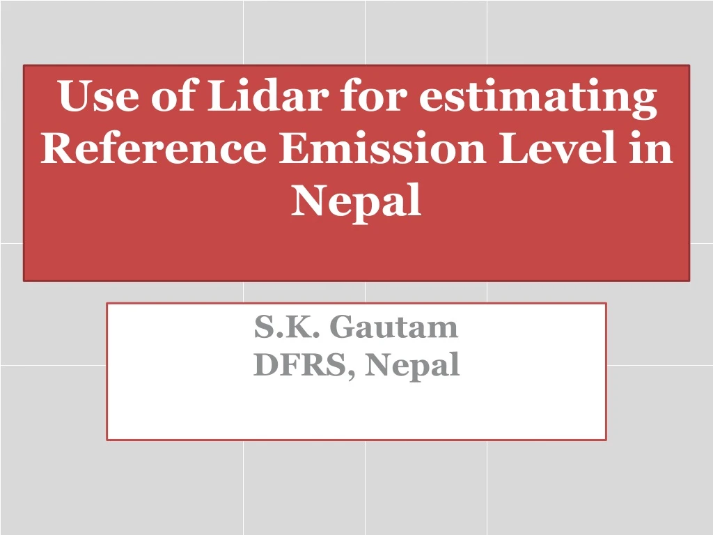 use of lidar for estimating reference emission level in nepal