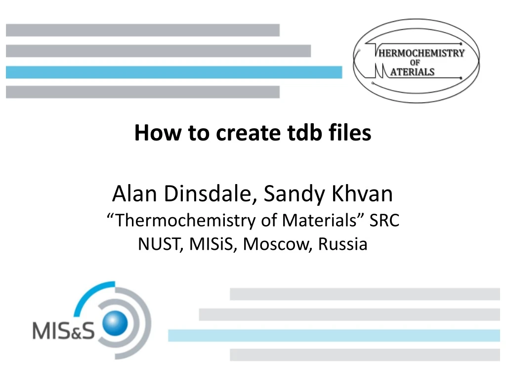 how to create tdb files alan dinsdale sandy khvan