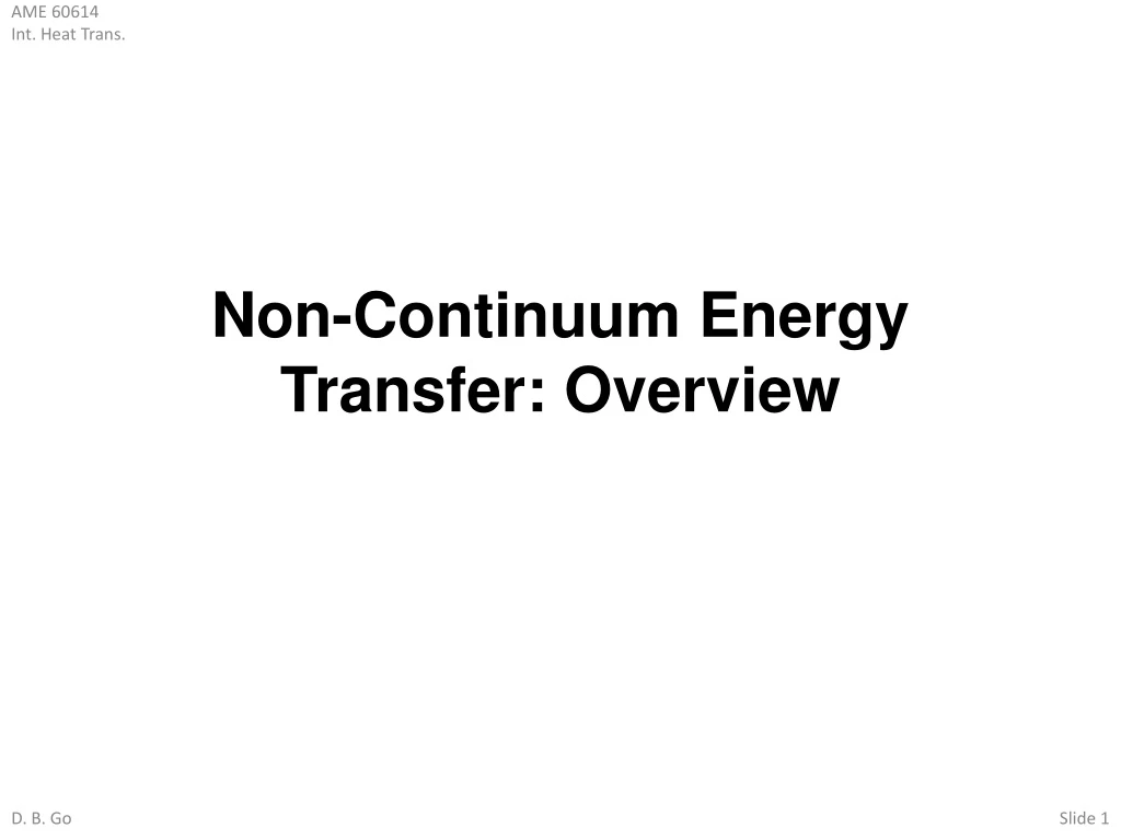 non continuum energy transfer overview