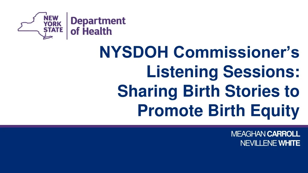 nysdoh commissioner s listening sessions sharing