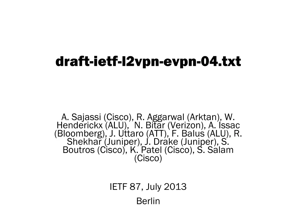 draft ietf l2vpn evpn 04 txt