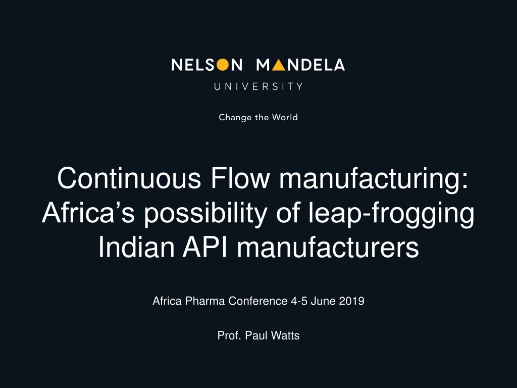 continuous flow manufacturing africa