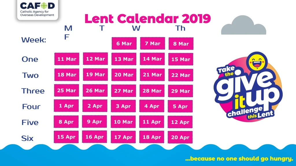 lent calendar 2019