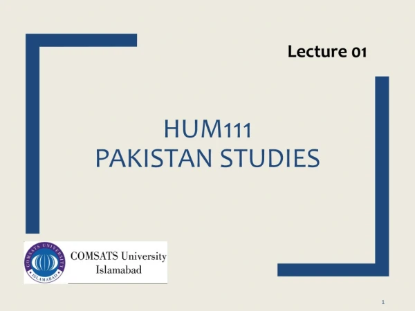 HUM111 Pakistan Studies