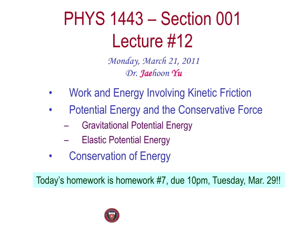 phys 1443 section 001 lecture 12