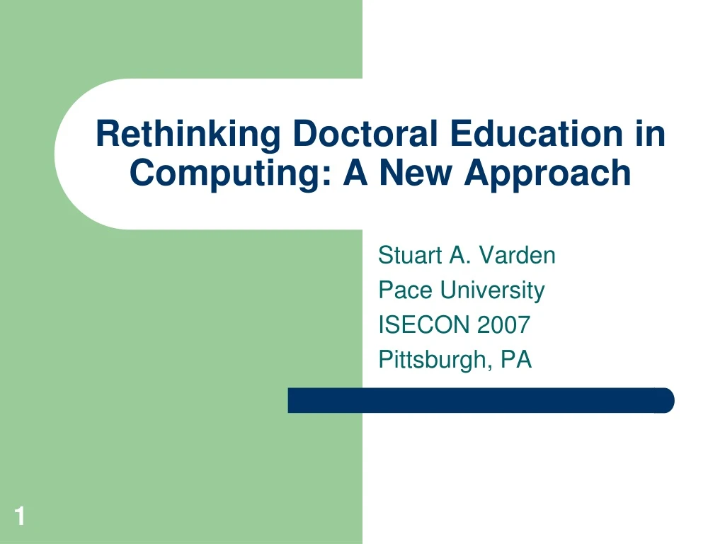 rethinking doctoral education in computing a new approach