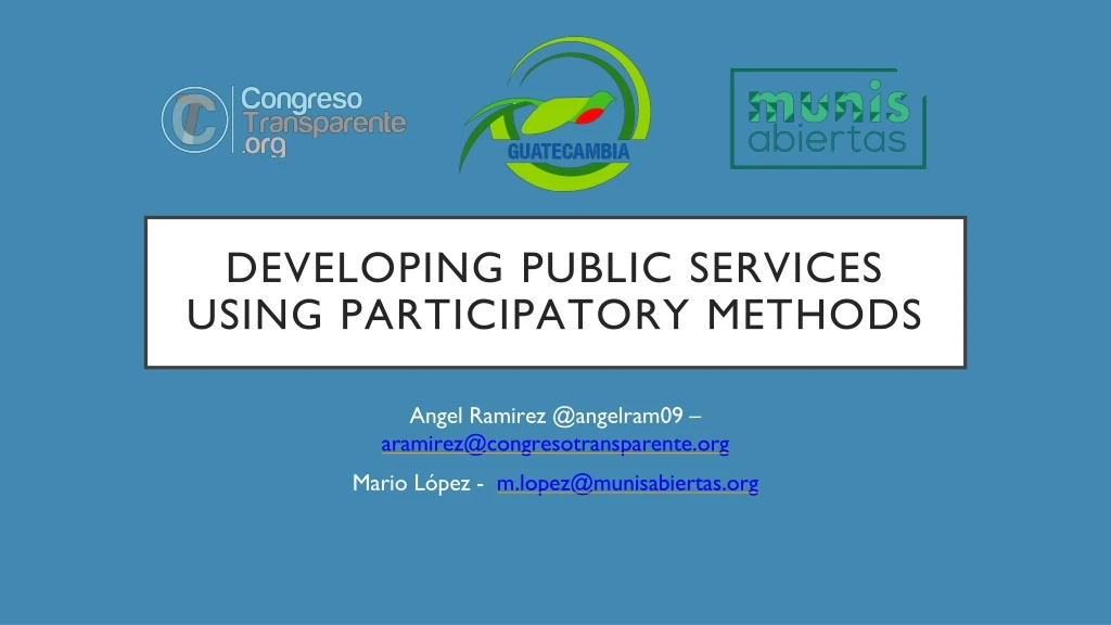 developing public services using participatory methods