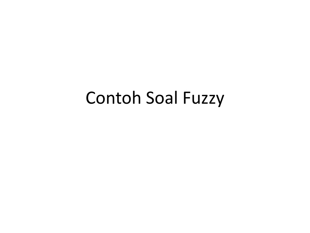 contoh soal fuzzy