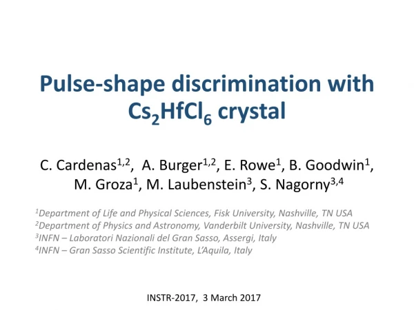 Pulse-shape discrimination with Cs 2 HfCl 6 crystal