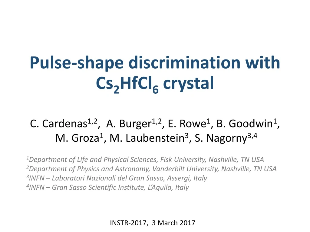 pulse shape discrimination with cs 2 hfcl 6 crystal