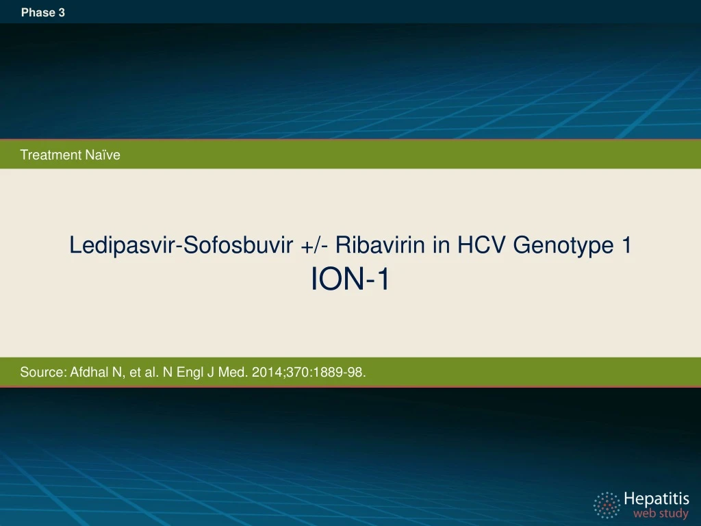 ledipasvir sofosbuvir ribavirin in hcv genotype 1 ion 1