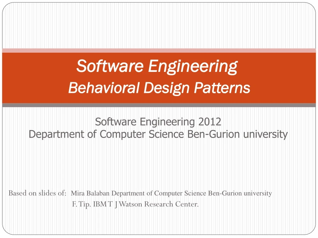 software engineering behavioral design patterns