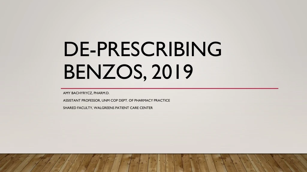de prescribing benzos 2019